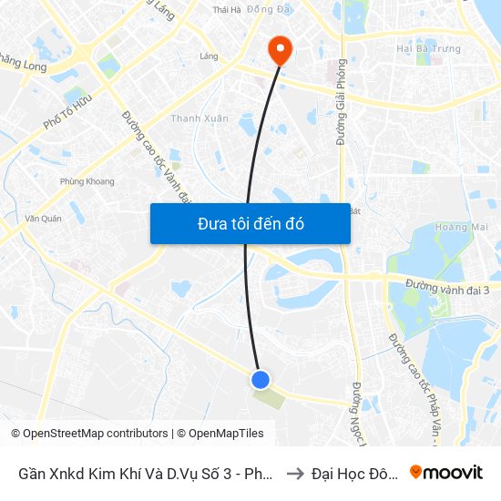 Gần Xnkd Kim Khí Và D.Vụ Số 3 - Phan Trọng Tuệ to Đại Học Đông Đô map