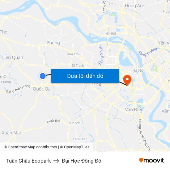 Tuần Châu Ecopark to Đại Học Đông Đô map