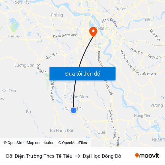 Đối Diện Trường Thcs Tế Tiêu to Đại Học Đông Đô map