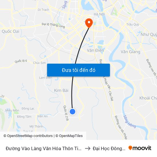 Đường Vào Làng Văn Hóa Thôn Tiên Lữ to Đại Học Đông Đô map