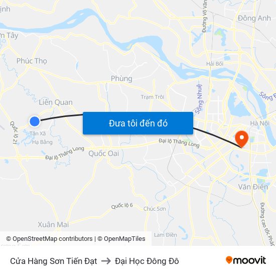 Cửa Hàng Sơn Tiến Đạt to Đại Học Đông Đô map