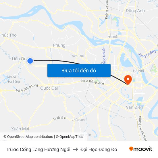 Trước Cổng Làng Hương Ngải to Đại Học Đông Đô map