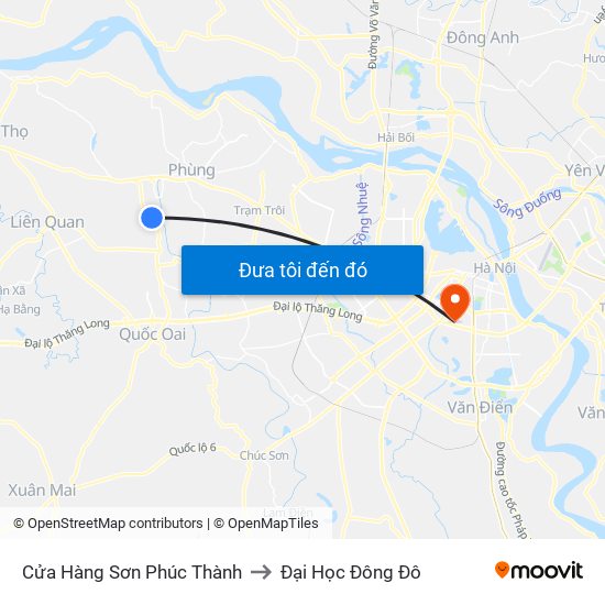 Cửa Hàng Sơn Phúc Thành to Đại Học Đông Đô map