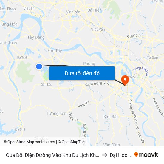 Qua Đối Diện Đường Vào Khu Du Lịch Khoang Sanh, Suối Tiên 50m, Đt87 to Đại Học Đông Đô map