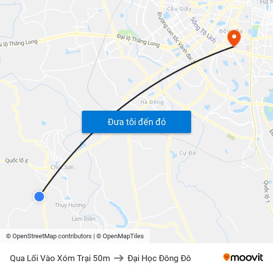 Qua Lối Vào Xóm Trại 50m to Đại Học Đông Đô map