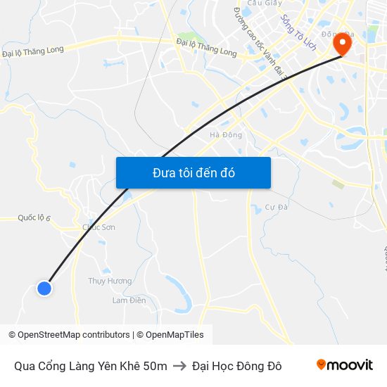Qua Cổng Làng Yên Khê 50m to Đại Học Đông Đô map