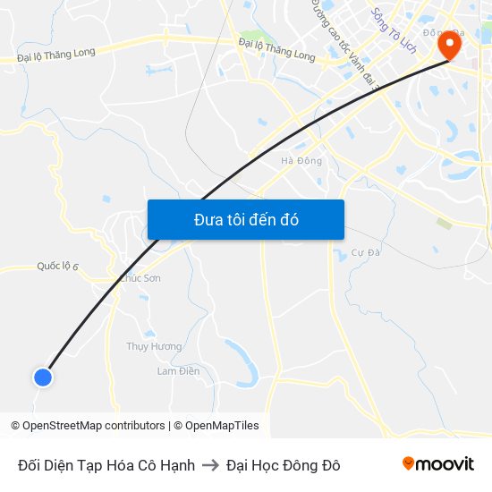 Đối Diện Tạp Hóa Cô Hạnh to Đại Học Đông Đô map