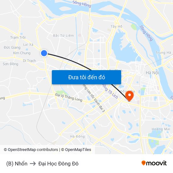 (B) Nhổn to Đại Học Đông Đô map