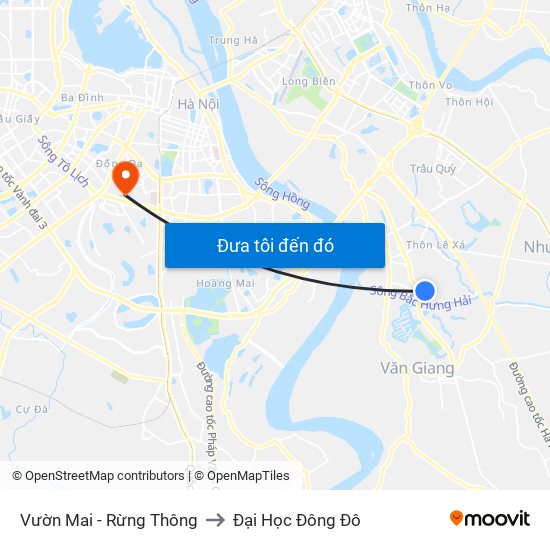 Vườn Mai - Rừng Thông to Đại Học Đông Đô map