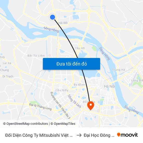 Đối Diện Công Ty Mitsubishi Việt Nam to Đại Học Đông Đô map