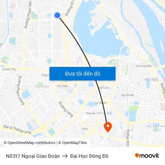 N03t7 Ngoại Giao Đoàn to Đại Học Đông Đô map