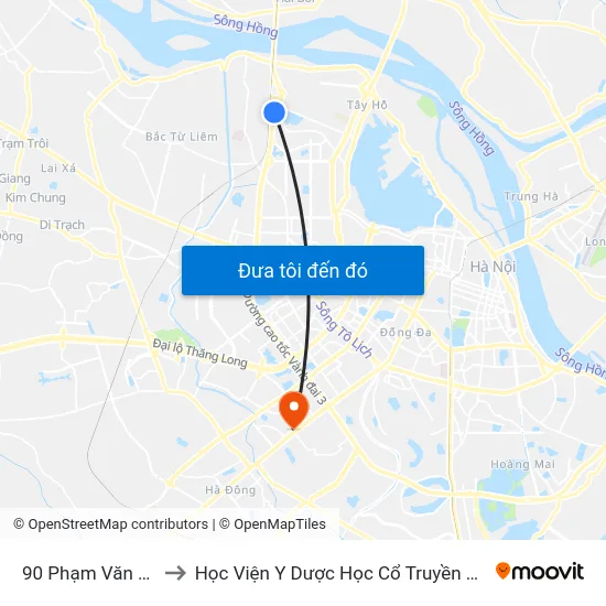 90 Phạm Văn Đồng to Học Viện Y Dược Học Cổ Truyền Việt Nam map
