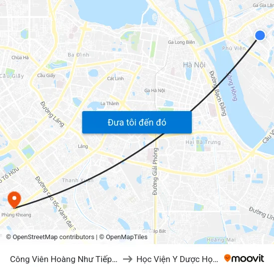 Công Viên Hoàng Như Tiếp (Cổng Số 4 Bvđk Tâm Anh) to Học Viện Y Dược Học Cổ Truyền Việt Nam map