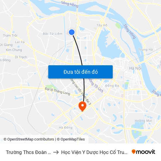 Trường Thcs Đoàn Thị Điểm to Học Viện Y Dược Học Cổ Truyền Việt Nam map