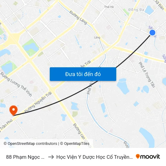88 Phạm Ngọc Thạch to Học Viện Y Dược Học Cổ Truyền Việt Nam map