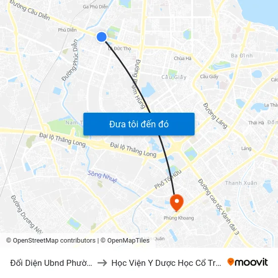 Đối Diện Ubnd Phường Từ Liêm to Học Viện Y Dược Học Cổ Truyền Việt Nam map