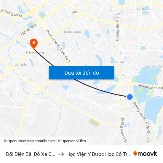 Đối Diện Bãi Đỗ Xe Công Ty Hino to Học Viện Y Dược Học Cổ Truyền Việt Nam map