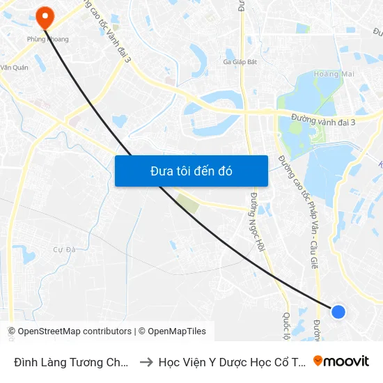 Đình Làng Tương Chúc - Ngũ Hiệp to Học Viện Y Dược Học Cổ Truyền Việt Nam map