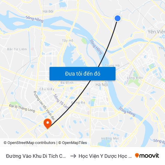Đường Vào Khu Di Tích Cổ Loa - Km 5 Quốc Lộ 3 to Học Viện Y Dược Học Cổ Truyền Việt Nam map