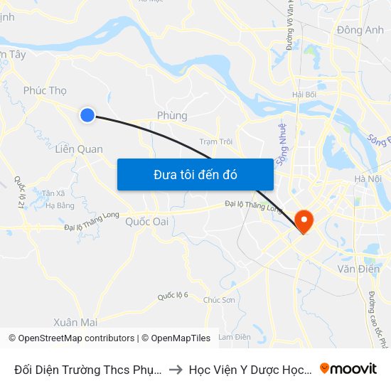Đối Diện Trường Thcs Phụng Thượng - Quốc Lộ 32 to Học Viện Y Dược Học Cổ Truyền Việt Nam map