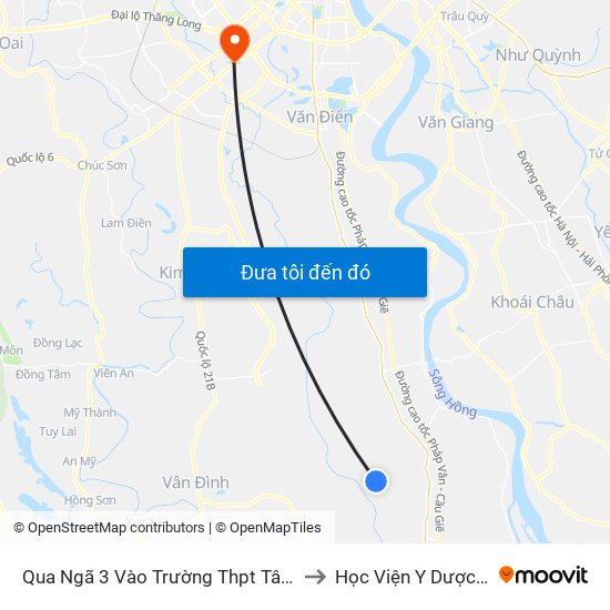 Qua Ngã 3 Vào Trường Thpt Tân Dân 30m - Đường Trục Huyện Thao Chính to Học Viện Y Dược Học Cổ Truyền Việt Nam map