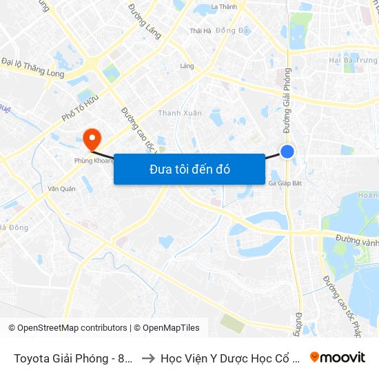 Toyota Giải Phóng - 807 Giải Phóng to Học Viện Y Dược Học Cổ Truyền Việt Nam map