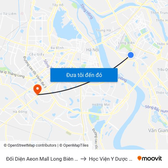 Đối Diện Aeon Mall Long Biên (Cột Điện T4a/2a-B Đường Cổ Linh) to Học Viện Y Dược Học Cổ Truyền Việt Nam map