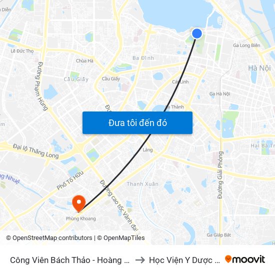 Công Viên Bách Thảo - Hoàng Hoa Thám (Đd Trường Thcs Chu Văn An) to Học Viện Y Dược Học Cổ Truyền Việt Nam map