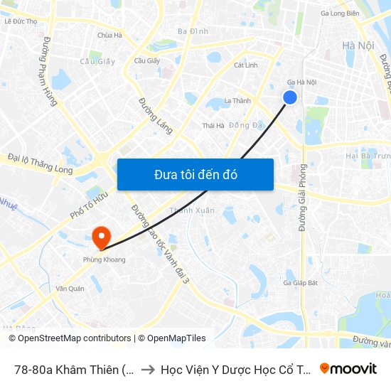 78-80a Khâm Thiên (Đối Diện 71) to Học Viện Y Dược Học Cổ Truyền Việt Nam map