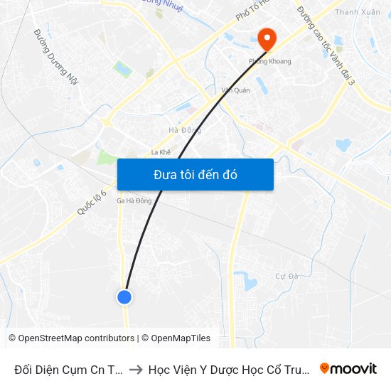 Đối Diện Cụm Cn Thanh Oai to Học Viện Y Dược Học Cổ Truyền Việt Nam map