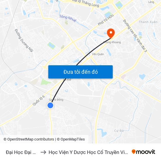 Đại Học Đại Nam to Học Viện Y Dược Học Cổ Truyền Việt Nam map