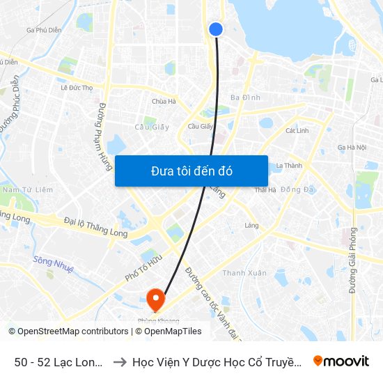 50 - 52 Lạc Long Quân to Học Viện Y Dược Học Cổ Truyền Việt Nam map