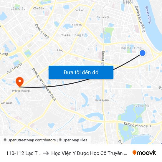 110-112 Lạc Trung to Học Viện Y Dược Học Cổ Truyền Việt Nam map