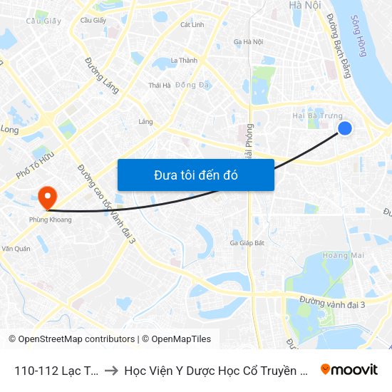 110-112 Lạc Trung to Học Viện Y Dược Học Cổ Truyền Việt Nam map