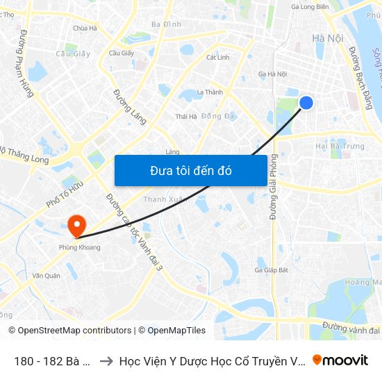 180 - 182 Bà Triệu to Học Viện Y Dược Học Cổ Truyền Việt Nam map