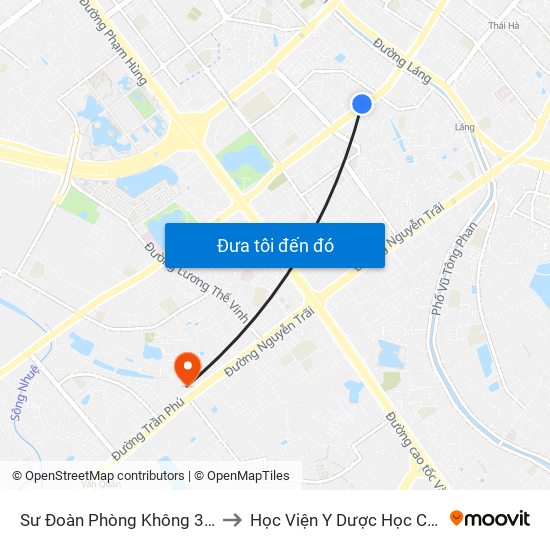 Sư Đoàn Phòng Không 361 - Lê Văn Lương to Học Viện Y Dược Học Cổ Truyền Việt Nam map