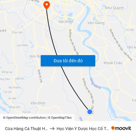 Cừa Hàng Cá Thuật Huyền - Dt428 to Học Viện Y Dược Học Cổ Truyền Việt Nam map