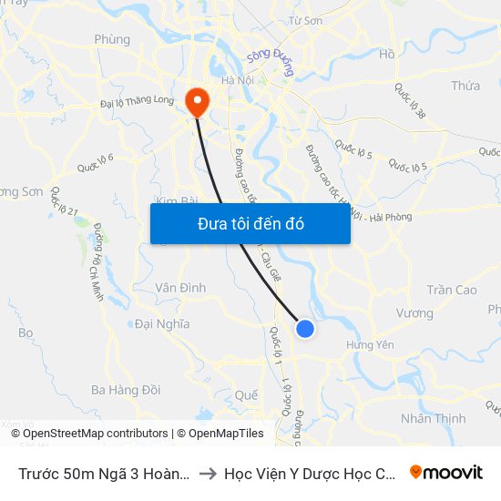 Trước 50m Ngã 3 Hoàng Nguyên - Dt428 to Học Viện Y Dược Học Cổ Truyền Việt Nam map