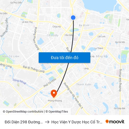 Đối Diện 298 Đường Bưởi Dưới to Học Viện Y Dược Học Cổ Truyền Việt Nam map