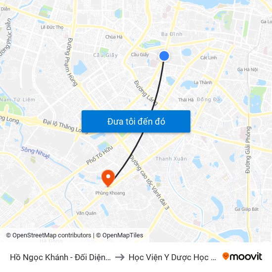Hồ Ngọc Khánh - Đối Diện 37 Nguyễn Chí Thanh to Học Viện Y Dược Học Cổ Truyền Việt Nam map