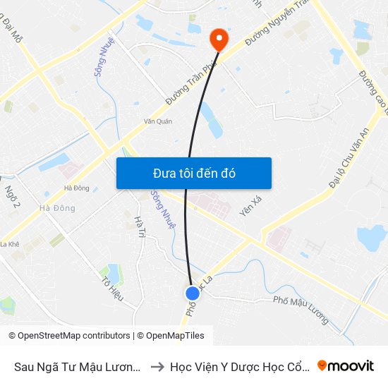 Sau Ngã Tư Mậu Lương - Phúc La 50m to Học Viện Y Dược Học Cổ Truyền Việt Nam map