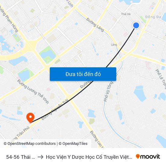 54-56 Thái Hà to Học Viện Y Dược Học Cổ Truyền Việt Nam map