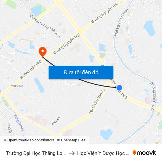 Trường Đại Học Thăng Long - Nghiêm Xuân Yêm to Học Viện Y Dược Học Cổ Truyền Việt Nam map
