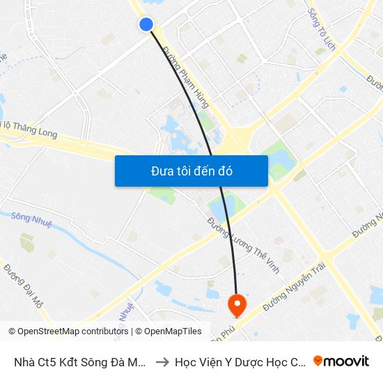 Nhà Ct5 Kđt Sông Đà Mỹ Đình - Phạm Hùng to Học Viện Y Dược Học Cổ Truyền Việt Nam map