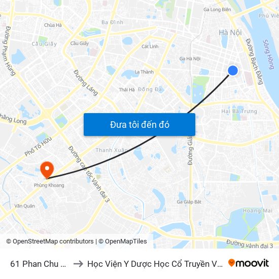 61 Phan Chu Trinh to Học Viện Y Dược Học Cổ Truyền Việt Nam map