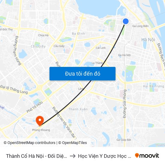 Thành Cổ Hà Nội - Đối Diện 38 Phan Đình Phùng to Học Viện Y Dược Học Cổ Truyền Việt Nam map