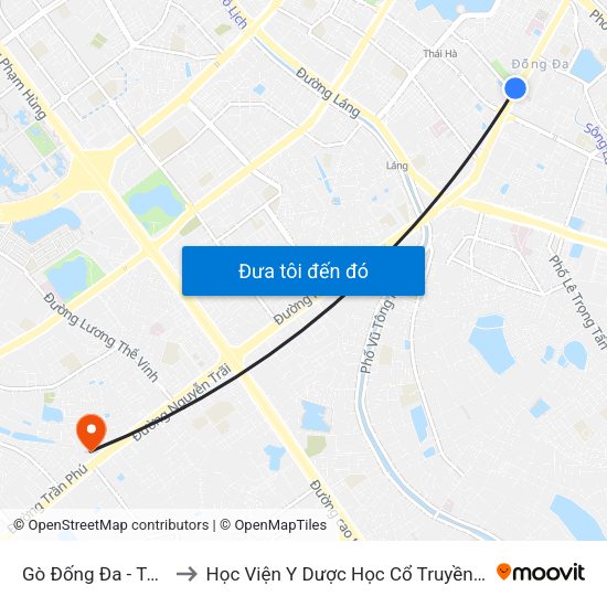 Gò Đống Đa - Tây Sơn to Học Viện Y Dược Học Cổ Truyền Việt Nam map