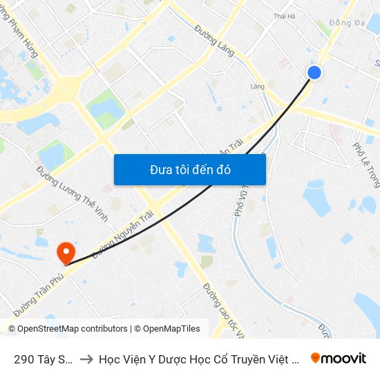 290 Tây Sơn to Học Viện Y Dược Học Cổ Truyền Việt Nam map