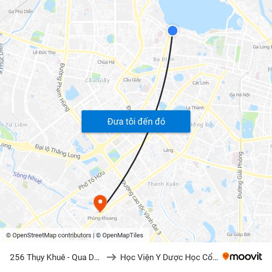 256 Thụy Khuê - Qua Dốc Tam Đa 100m to Học Viện Y Dược Học Cổ Truyền Việt Nam map