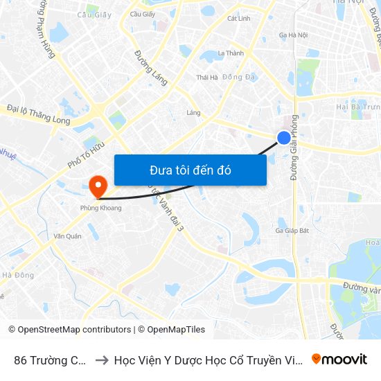 86 Trường Chinh to Học Viện Y Dược Học Cổ Truyền Việt Nam map